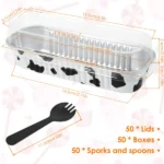 50pcs cake Box Foil Loaf Pan Homemade Cake Bake Mold of Home Shop Baking Wedding Party Cheesy Cheese Bread Container Dessert Box - Image 2