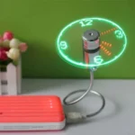 Hand Mini USB Fan Portable Gadgets Flexible Gooseneck LED Clock Cool For Laptop PC Notebook Real Time Display Durable Adjustable - Image 2